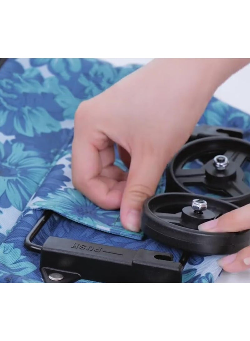 Practical Foldable and Expandable Shopping Bag with Wheels – Durable Water-Resistant Polyester, Smooth Easy-to-Pull Wheels, 10kg Capacity Tote for Grocery Shopping, Travel, Trips, and Everyday Use – Multicolor - Image 3